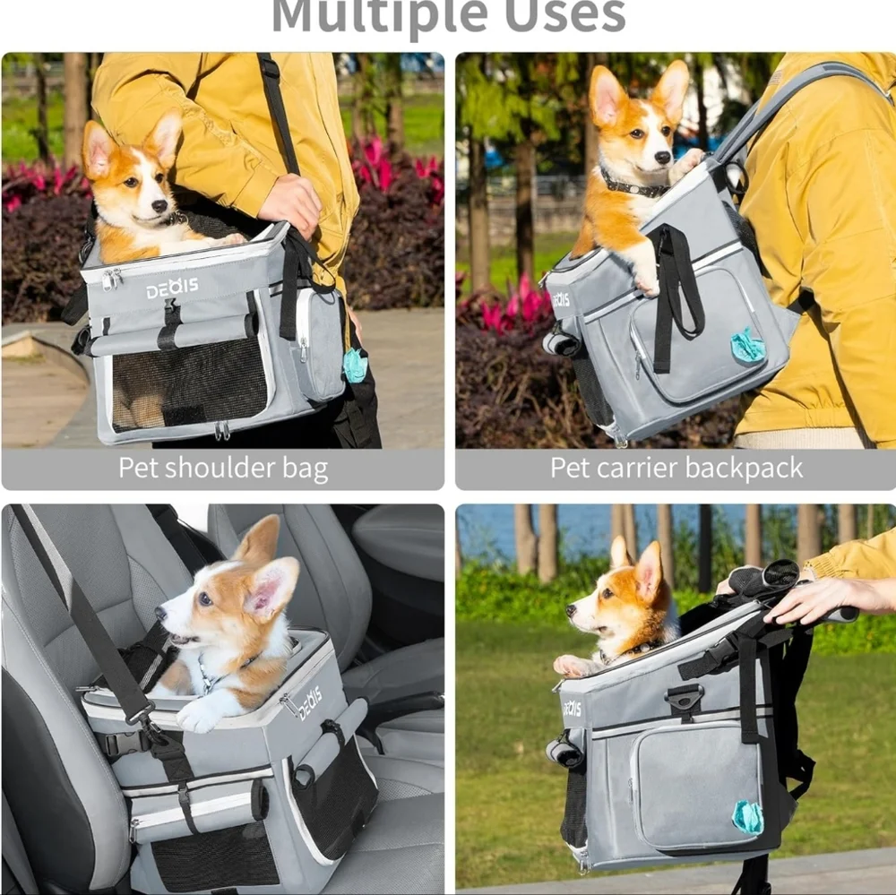 DEQIS Dog/Cat Travel bag- pet carrier- bike basket for small pets